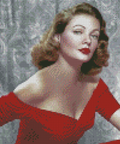 Gene Tierney In Red Dress Diamond Painting