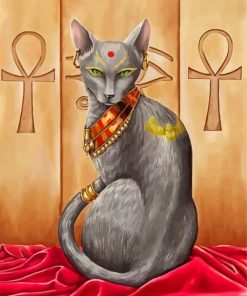 Grey Egyptian Cat Diamond Painting
