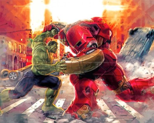 Hulk And Iron Man Marvel Heroes Diamond Painting