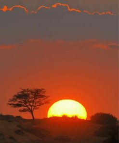 Kalahari Desert At Sunrise Diamond Painting
