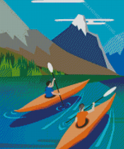Kayak On A Lake Art Diamond Painting