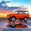 Orange Ford Bronco Engine Diamond Painting