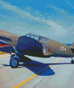 Grey P 40 Warhawk Diamond Painting