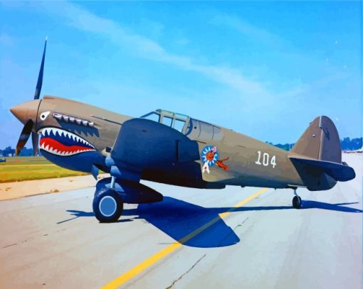 Grey P 40 Warhawk Diamond Paintings