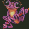 Purple Frog In Glasses Diamond Painting
