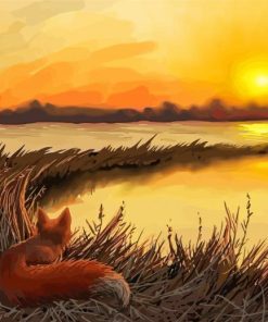 Red Fox At Sunset Diamond Painting