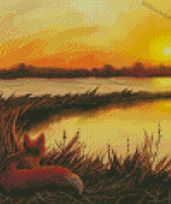 Red Fox At Sunset Diamond Painting