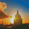 St Pauls Cathedral With Beautiful Sunset View Diamond Painting