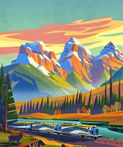 The Three Sisters Mountains Illustration Diamond Painting