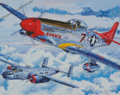 Tuskegee Airmen Planes In The Sky Diamond Painting
