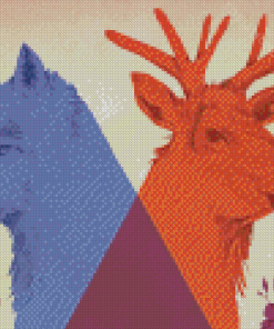 Wolf And Elk Diamond Painting