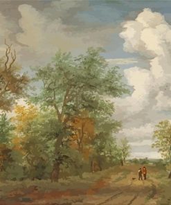 Wooded Landscape With Figures Hobbema Diamond Painting