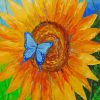 Abstract Sunflower And Butterfly Diamond Painting