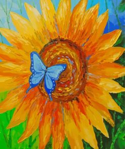 Abstract Sunflower And Butterfly Diamond Painting