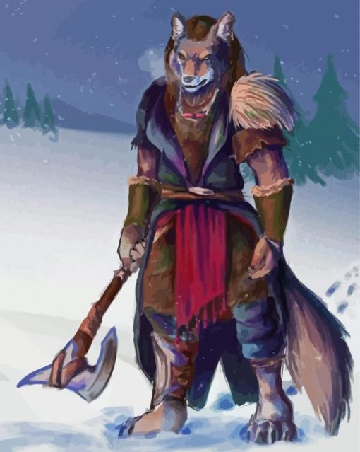Aesthetic Wolf Warrior Diamond Painting