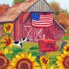 American Sunflower Landscape Diamond Painting