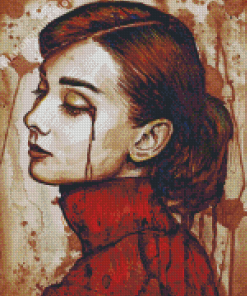 Audrey Hepburn Quiet Sadness Diamond Painting