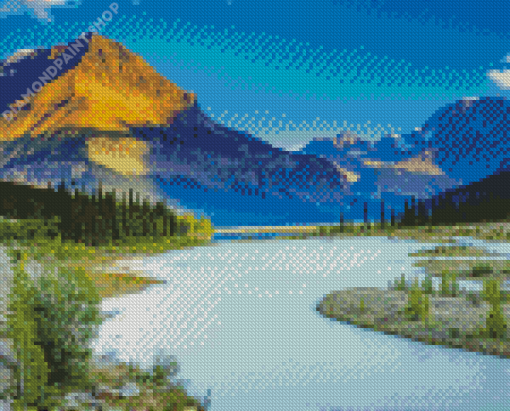 Beautiful Mountains River Landscape Diamond Painting