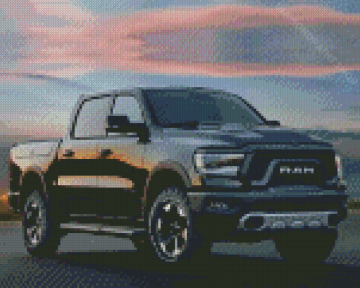 Black Dodge Truck Diamond Painting