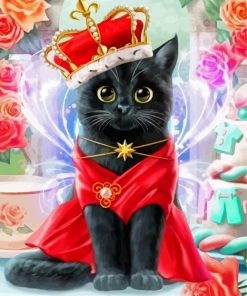 Black Christmas Cat Diamond Painting