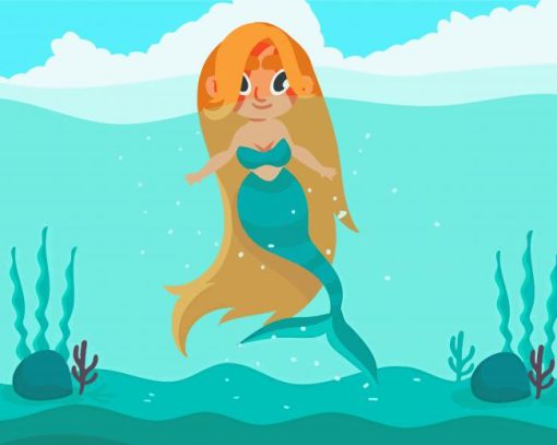 Blonde Mermaid Underwater Diamond Painting