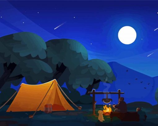 Calm Night Camping Diamond Painting