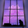 Cat Window Silhouette Diamond Painting