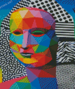 Colorful Mona Lisa Face Diamond Painting