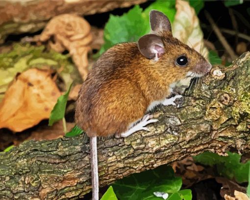 Cute Tree Mouse Diamond Painting