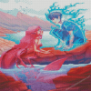 Fantasy Anime Fire And Water Diamond Painting