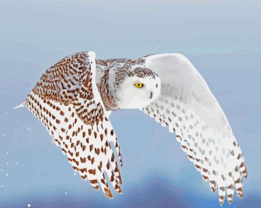 Flying Snowy Owl Diamond Painting