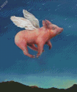 Flying Pig Art Diamond Painting