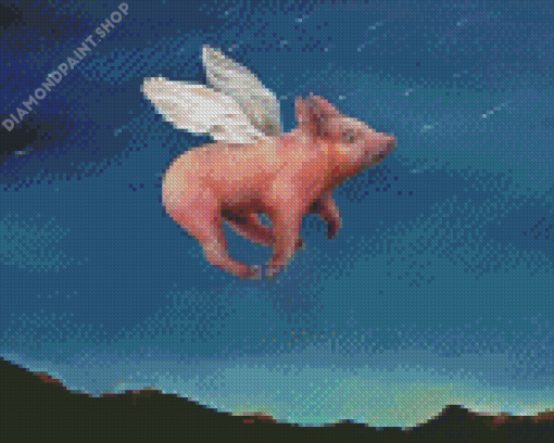 Flying Pig Art Diamond Painting