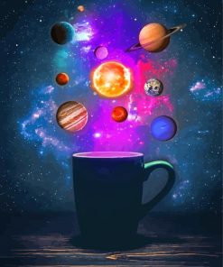 Galaxy Space Planets Cup Diamond Painting