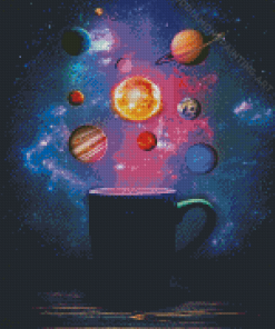 Galaxy Space Planets Cup Diamond Painting