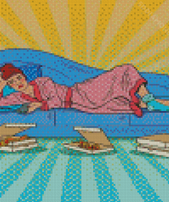 Girl On A Couch Illustration Diamond Painting