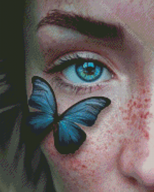 Girl With Freckles And Butterfly Diamond Painting