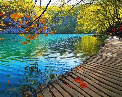 Lake Autumn Jezera National Park Croatia Diamond Painting