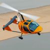 Orange Gyrocopter Plane Diamond Painting