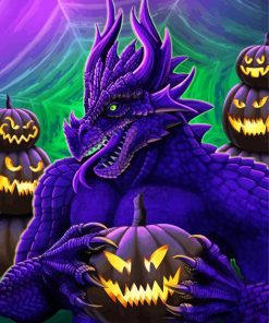 Purple Halloween Dragon Diamond Painting