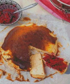San Sebastian Cheesecake With Raspberry Jam Diamond Painting
