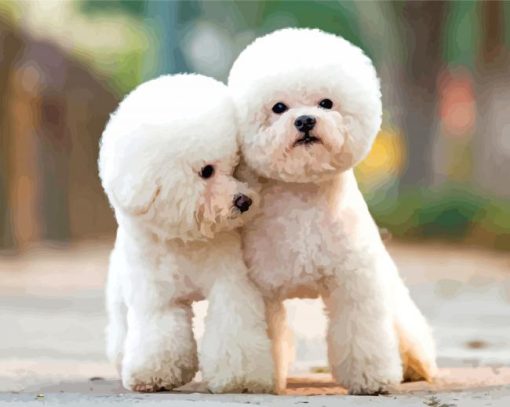White Poodle Puppies Diamond Painting