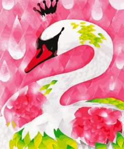 Abstract Swan With Crown Diamond Painting