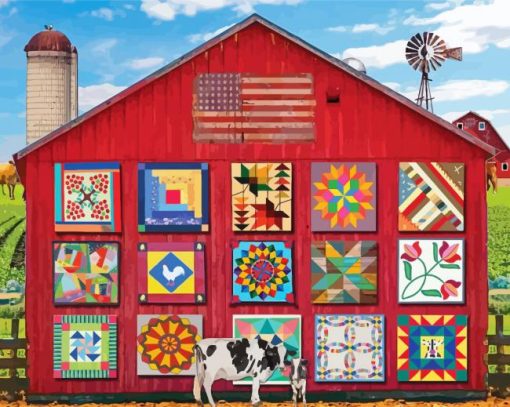 Barn With Quilts Diamond Painting