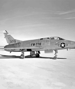 Black And White Aircraft F100 Super Sabre Diamond Painting