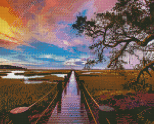 Boardwalk To A Marsh Diamond Painting