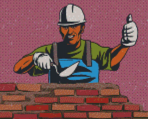 Brick Worker Pop Art Diamond Painting