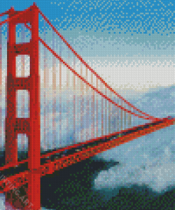 California Golden Gate Bridge In Fog Diamond Painting