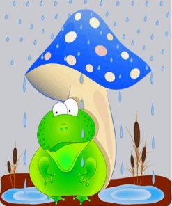 Cartoon Frog And Mushroom Diamond Painting