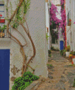 Costa Cadaques Floral Streets Diamond Painting